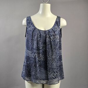 Lafayette 148 New York Blue Patterned Tank Top (Rack2)